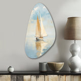 Sailboat Whispering Breezes I - Asymmetric Metal Wall Art