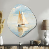 Sailboat Whispering Breezes I - Asymmetric Metal Wall Art