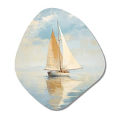 Sailboat Whispering Breezes I - Asymmetric Metal Wall Art