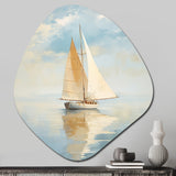 Sailboat Whispering Breezes I - Asymmetric Metal Wall Art