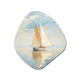 Sailboat Whispering Breezes I - Asymmetric Metal Wall Art