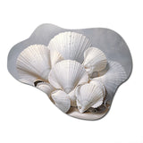 Monochromatic White Seashells - Asymmetric Metal Wall Art