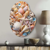 Seashell Realistic Treasures Realism - Asymmetric Metal Wall Art