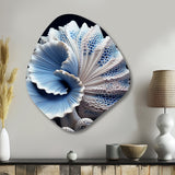 Blue Seashell Symphony - Asymmetric Metal Wall Art