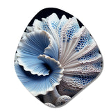 Blue Seashell Symphony - Asymmetric Metal Wall Art