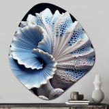 Blue Seashell Symphony - Asymmetric Metal Wall Art