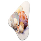 Watercolor White Seashells Collage I - Asymmetric Metal Wall Art