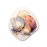 Watercolor White Seashells Collage I - Asymmetric Metal Wall Art