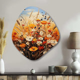 Orange Yellow Seasonal Flowers Seasonal Collage II - Asymmetric Metal Wall Art