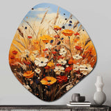 Orange Yellow Seasonal Flowers Seasonal Collage II - Asymmetric Metal Wall Art