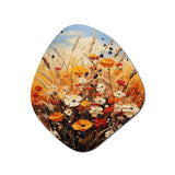 Orange Yellow Seasonal Flowers Seasonal Collage II - Asymmetric Metal Wall Art