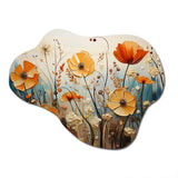 Orange Seasonal Flowers Seasonal Collage II - Asymmetric Metal Wall Art