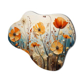 Orange Seasonal Flowers Seasonal Collage II - Asymmetric Metal Wall Art