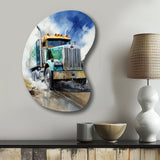 Heavy Duty Semi Truck I - Asymmetric Metal Wall Art