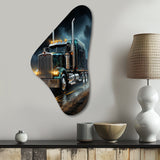 Semi Truck Midnight Cruiser - Asymmetric Metal Wall Art