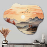 Africa Serengeti Sunset II - Asymmetric Metal Wall Art