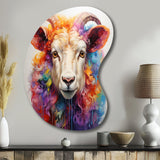 Colorful Sheep Chromatic Fleece III - Asymmetric Metal Wall Art