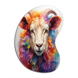 Colorful Sheep Chromatic Fleece III - Asymmetric Metal Wall Art