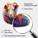 Colorful Sheep Chromatic Fleece III - Asymmetric Metal Wall Art