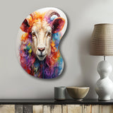 Colorful Sheep Chromatic Fleece III - Asymmetric Metal Wall Art