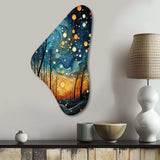 Sky Celestial Mosaic Landscape I - Asymmetric Metal Wall Art