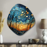 Sky Celestial Mosaic Landscape I - Asymmetric Metal Wall Art