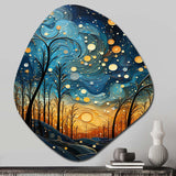 Sky Celestial Mosaic Landscape I - Asymmetric Metal Wall Art