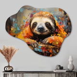 Slumbering Sloth Collage - Asymmetric Metal Wall Art