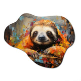 Slumbering Sloth Collage - Asymmetric Metal Wall Art