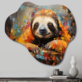 Slumbering Sloth Collage - Asymmetric Metal Wall Art