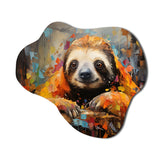 Slumbering Sloth Collage - Asymmetric Metal Wall Art