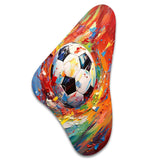 Abstract Soccer Energy - Asymmetric Metal Wall Art