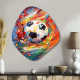 Abstract Soccer Energy - Asymmetric Metal Wall Art