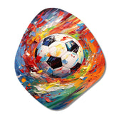 Abstract Soccer Energy - Asymmetric Metal Wall Art