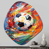 Abstract Soccer Energy - Asymmetric Metal Wall Art