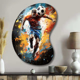 Abstract Soccer Portrait Fusion - Asymmetric Metal Wall Art