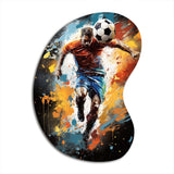 Abstract Soccer Portrait Fusion - Asymmetric Metal Wall Art