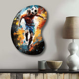 Abstract Soccer Portrait Fusion - Asymmetric Metal Wall Art