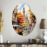 Spain Colorful Streets Of Barcelona - Asymmetric Metal Wall Art