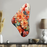 Orange Pink Succulents Flowers I - Asymmetric Metal Wall Art