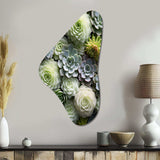 Green Succulents Flowers Serene Succulents II - Asymmetric Metal Wall Art