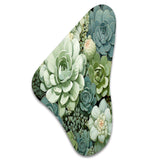 Green Succulents Flowers Serene Succulents IV - Asymmetric Metal Wall Art