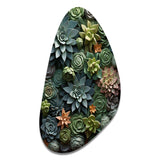 Green Succulents Natures Sculptures - Asymmetric Metal Wall Art