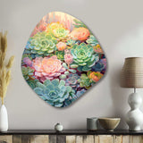 Green Succulents Succulent Dreams - Asymmetric Metal Wall Art