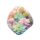 Green Pink Succulents Succulent Serenade - Asymmetric Metal Wall Art