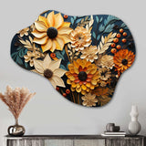 Abstract Sunflowers Symphony - Asymmetric Metal Wall Art