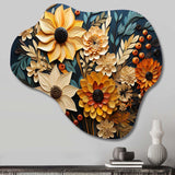 Abstract Sunflowers Symphony - Asymmetric Metal Wall Art