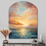 Ocean Sunset Celestial Symphony - Asymmetric Metal Wall Art