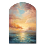 Ocean Sunset Celestial Symphony - Asymmetric Metal Wall Art