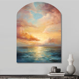 Ocean Sunset Celestial Symphony - Asymmetric Metal Wall Art